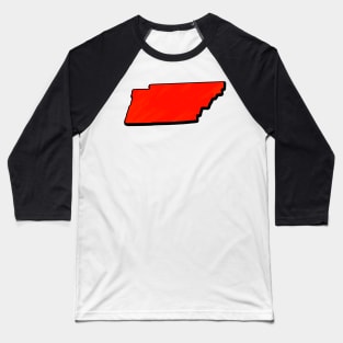 Bright Red Tennessee Outline Baseball T-Shirt